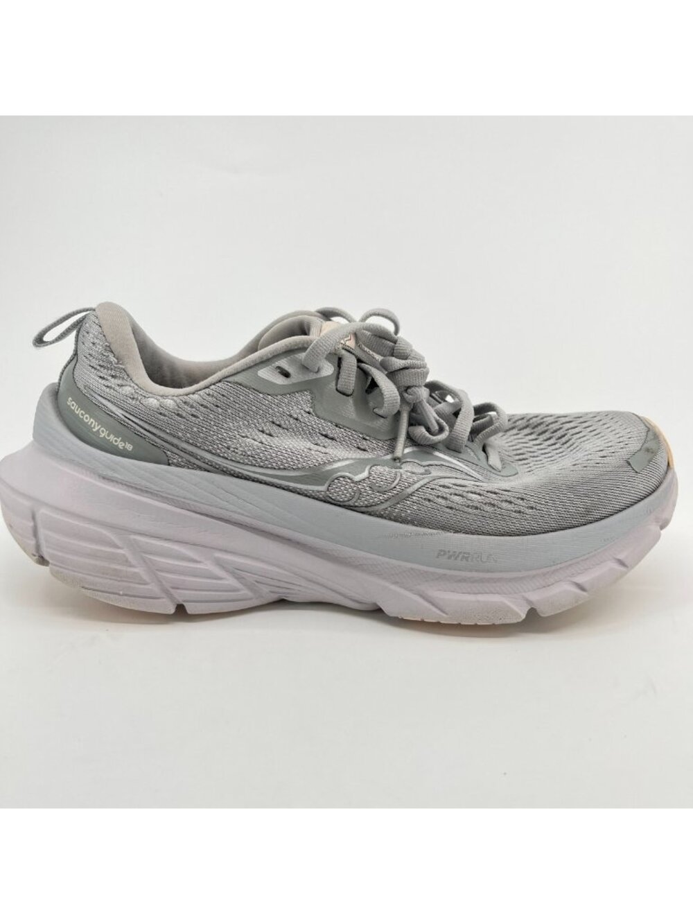 Saucony Guide 18 Womens Size 7 Cloud Gray White Athletic Running Shoes Sneakers